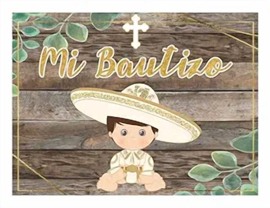 Adorable Mi Bautizo Edible Icing Image Cake Topper, by Tnct.