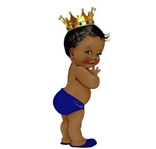 African American Baby Boy Prince Cake Topper, By TNCT