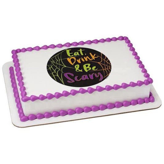 And Be Scary Web Edible Cake Topper Image