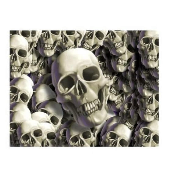 Animated Skulls Black & White Birthday Edible Icing Image Cake Topper, by Tnct.