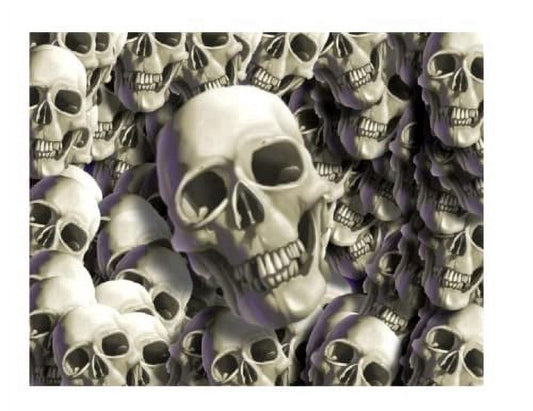 Animated Skulls Edible Image Icing Cake Topper for Quarter Sheet Cake, by TNCT
