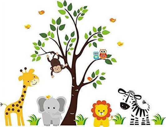 Baby Jungle Safari Animals for Baby Shower/Birthday Edible Image Icing Cake Topper for Quarter Sheet Cake, by TNCT
