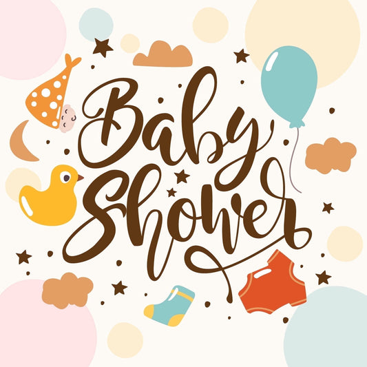 Baby Shower Announcement with Ducks, onesies, Socks & Balloons Edible Icing Image Cake Topper, by Tnct.