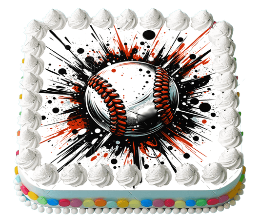Baseball Theme Edible Image Cake Topper for Half Sheet Cake, by Tnct. (1 Count)