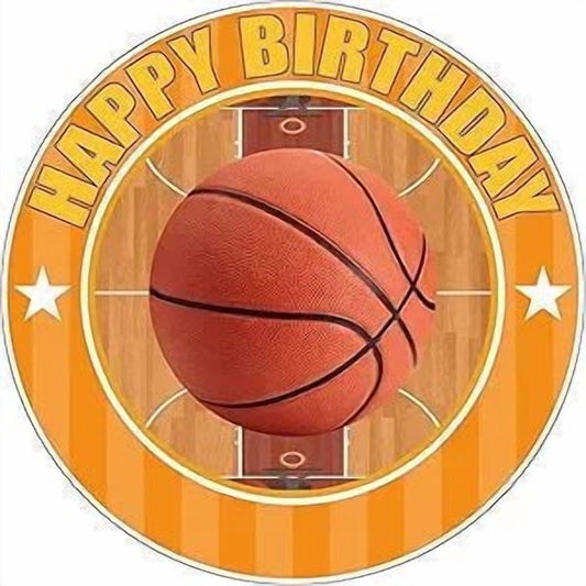 Basketball Edible Icing Image Cake Topper, by Tnct.