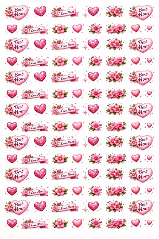 Best Mom Pattern Edible Image Cake Border Strips, by Tnct. (1 Count)