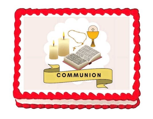 Bible and Communion Edible Frosting Photos Cake Topper