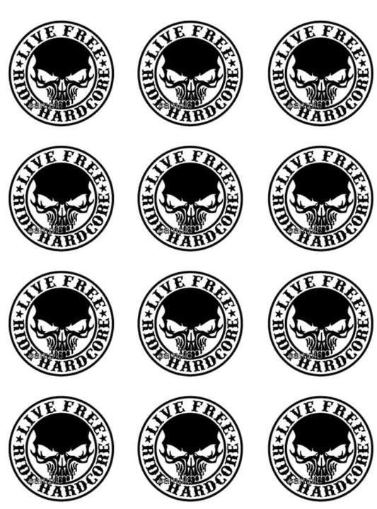 Biker Ride Hardcore Image Edible Cake Topper Frosting Sheet