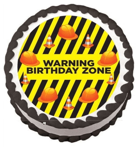 Birthday Construction Zone Edible Frosting Sheet Photo Image Cake Topper