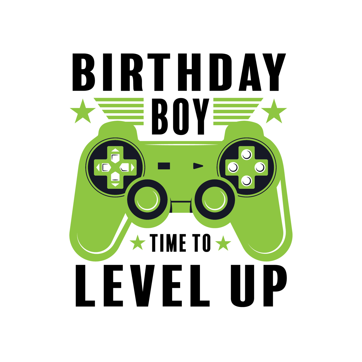 Birthday Boy Time to Level Up with Green Controller Gamer Edible Image Cake Topper for Half Sheet Cake, by Tnct. (1 Count)