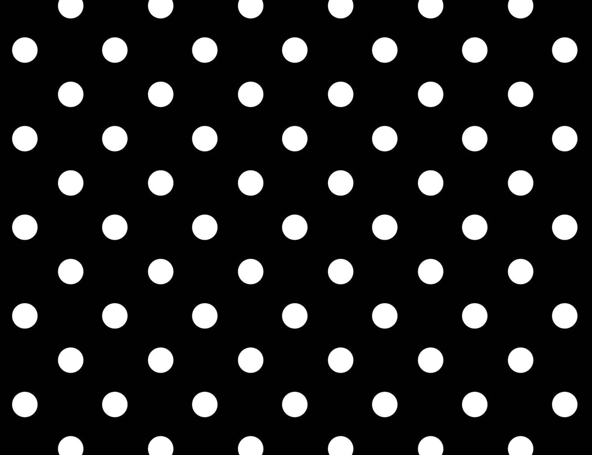 Black with Small White Polka Dot Edible Icing Image Cake Topper, by Tnct.