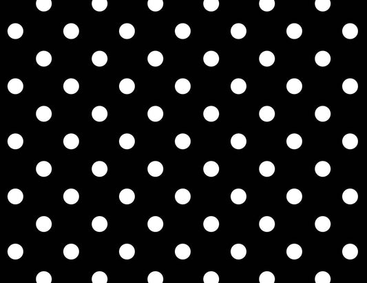 Black with Small White Polka Dot Pattern Edible Icing Image Cake Topper, by Tnct.