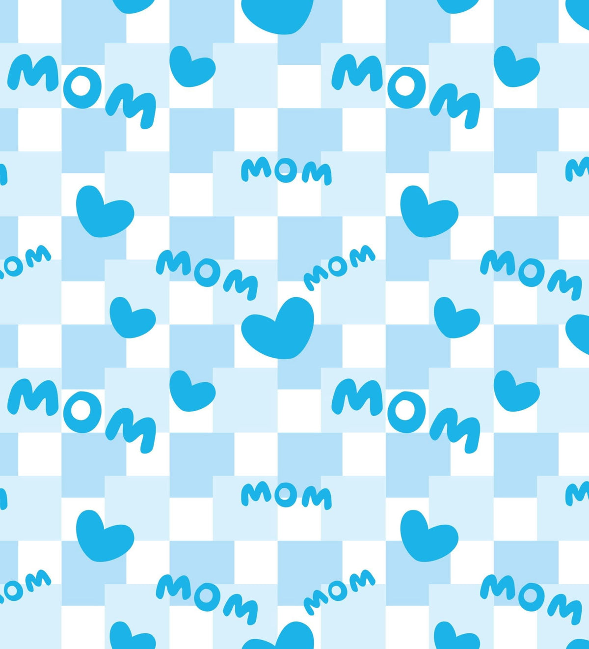 Blue Checkered Mom Pattern Edible Image Cake Border Strips, by Tnct. (1 Count)