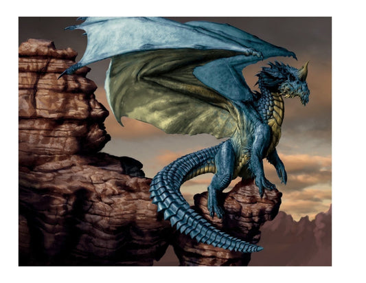 Blue Dragon Edible Image Icing Cake Topper for Quarter Sheet Cake, by TNCT