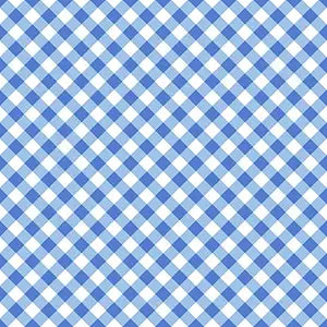 Blue Gingham Edible Icing Image Cake Topper, by Tnct.