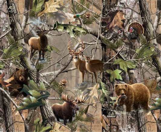 Camo Hunting Deer Bear Elk Turkey Edible Image Icing Cake Topper for Quarter Sheet Cake, by TNCT