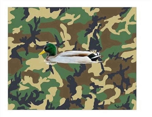 Camo with Mallard Duck Themed Edible Icing Image Cake topper, by Tnct.