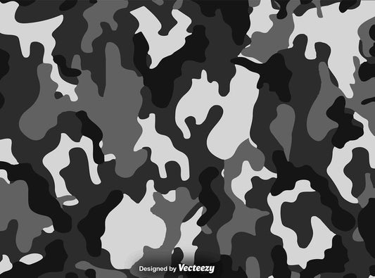 Camoflauge Multi Color Gray & Black Pattern Edible Icing Image Cake Topper, by Tnct.
