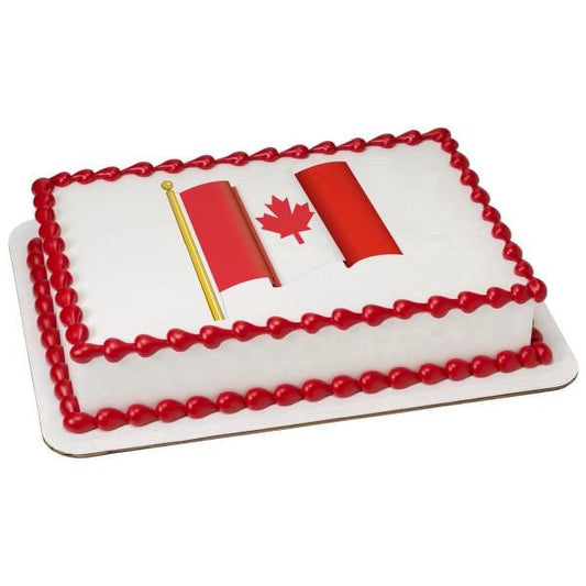 Canadian Flag Edible Cake Topper Image