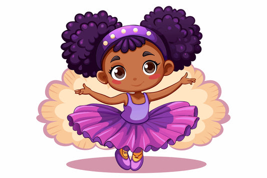 Cartoon Fairy Ballerina with Pink & Purple Tutu Edible Icing Image Cake Topper, by Tnct.