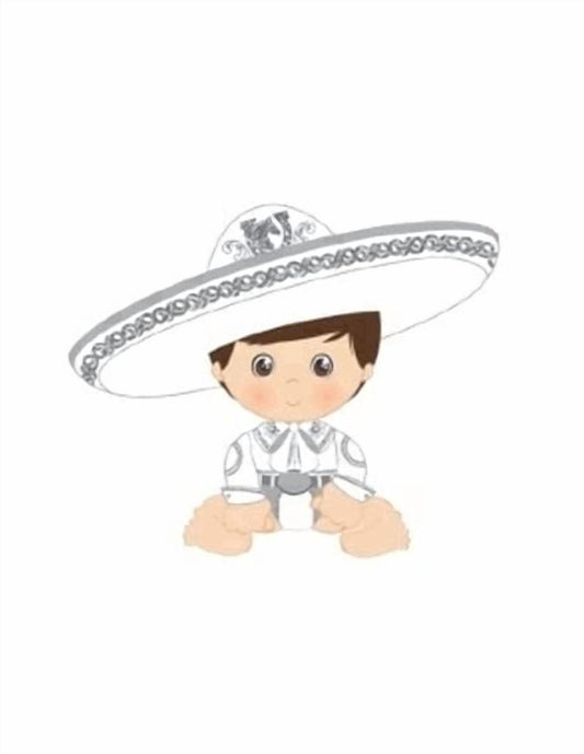 Charrito Charro Boy Baby Shower Edible Icing Image Cake Topper, by Tnct.