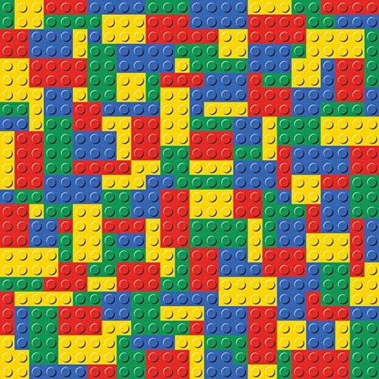 Colorful Building Blocks Edible Image Icing Cake Topper for Quarter Sheet Cake, by TNCT