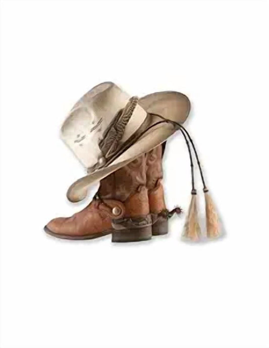 Cowboy Boot & Hat Edible Icing Image Cake Topper, by Tnct.