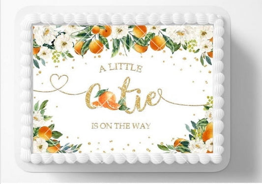 Cutie on The Way Cuties Oranges Baby Shower Edible Image Cake Topper, By TNCT's Designs
