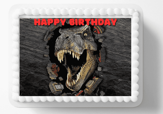 Dinosaur Dino T-Rex Birthday Edible Image Cake Topper, By TNCT's Designs