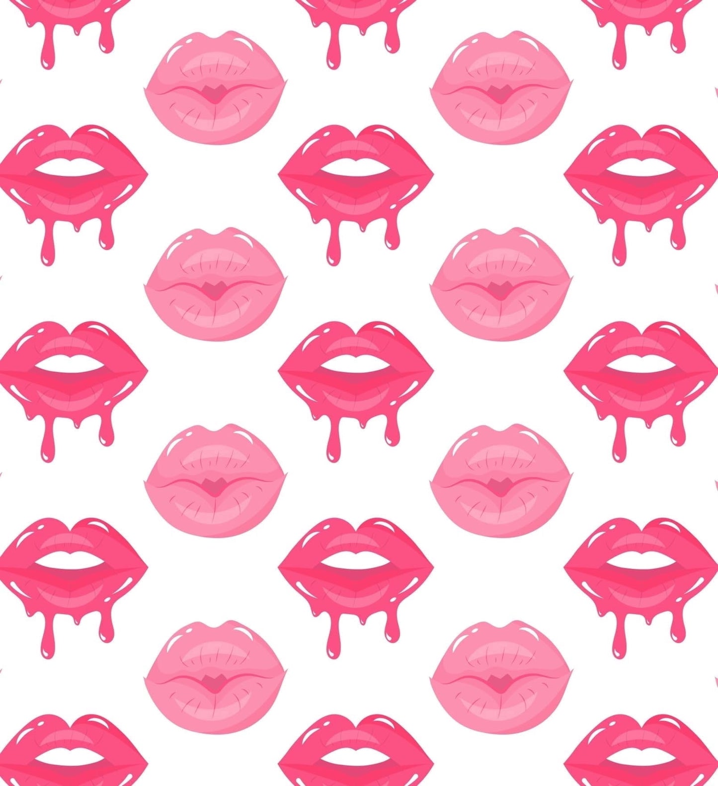 Dripping Pink Lipstick Kissy Lips Pattern Edible Icing Image Cake Topper, by Tnct.