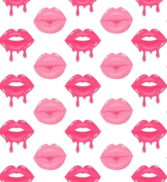 Dripping Pink Lipstick Kissy Lips Pattern Edible Icing Image Cake Topper, by TNCT