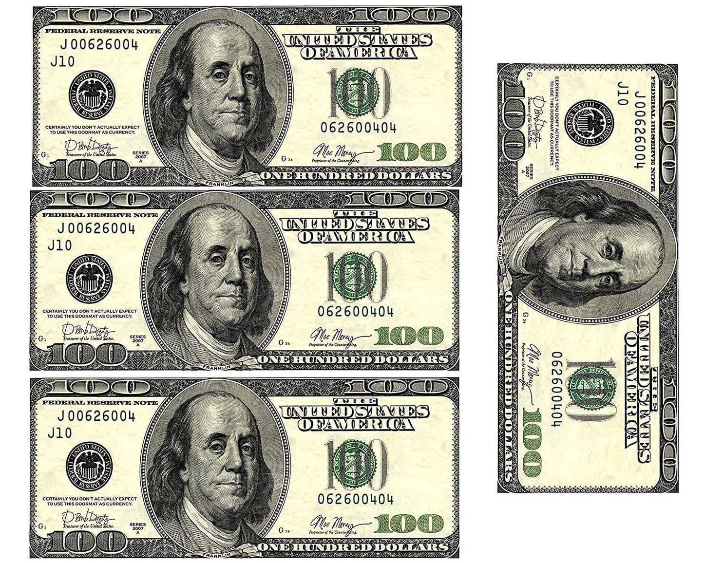 TNCT Edible 100 Dollar Bills Frosting Sheet, Real Looking, Multicolor, 1 Count