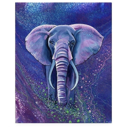 Elegant Purple Elephant Happy Birthday Edible Icing Image Cake Topper, by Tnct.