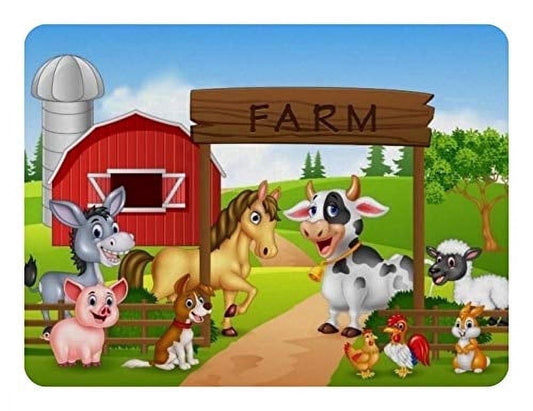 Farm Animals Barn Birthday Edible Icing Image Cake Topper, by Tnct.