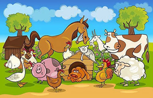 Farm Animals Edible Image Icing Cake Topper for Quarter Sheet Cake, by TNCT