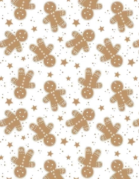 Gingerbread Cookie Christmas Pattern Edible Icing Image Cake Topper, by Tnct.