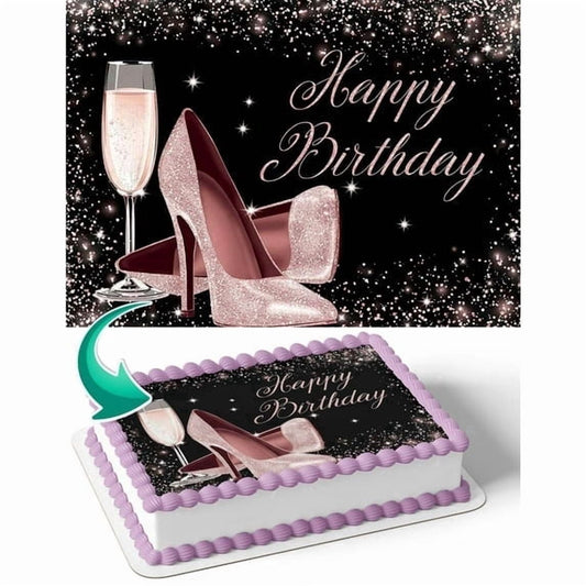 Multicolor Birthday Celebration Edible Icing Image Cake Topper, by TNCT