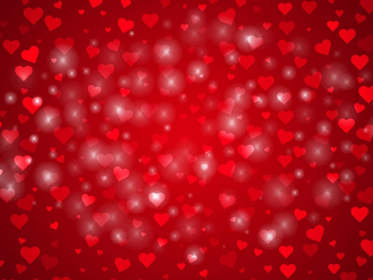 Glowing Red Heart Pattern Edible Icing Image Cake Topper, by Tnct.
