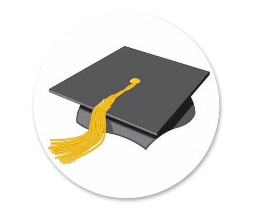 Graduation Hat Yellow Tassle Edible Image Icing Cake Topper, by TNCT