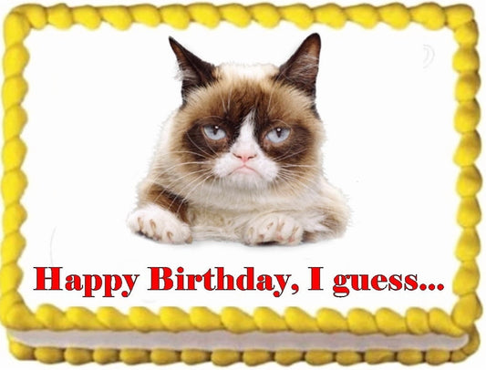 Grumpy Kitten Cat Image Edible Cake Topper Frosting Sheet