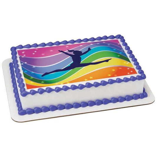 Gymnastics Edible Image Cake Topper For Quarter Sheet Cake By TNCT