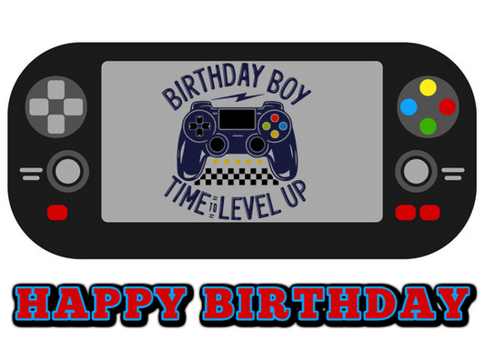 1.875" Pre-Cut Round Multicolor Birthday Boy Gamer Controller Edible Image Cupake Toppers, by Tnct. (1 Count)
