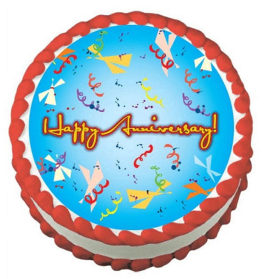 Happy Anniversary Edible Frosting Sheet Photo Image Cake Topper