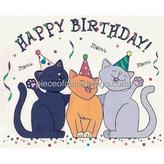 Happy Birthday Cats Birthday Edible Icing Image Cake Topper, by Tnct.