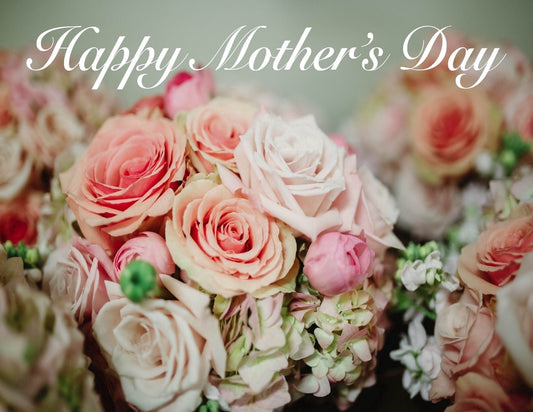 Happy Mother's Day Pink Roses Edible Cake Topper Image ABPID00282V2