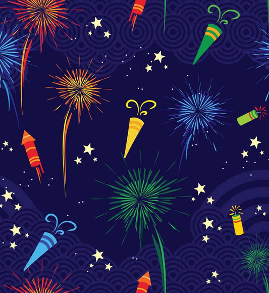 Happy New Year Celebration Firework Pattern Edible Icing Image Cake Topper, by Tnct.