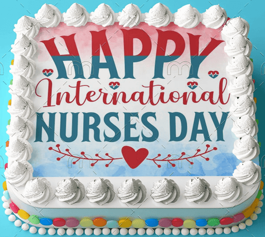Happy Nurses Day Edible Image Cake Topper for Half Sheet Cake, by Tnct. (1 Count)