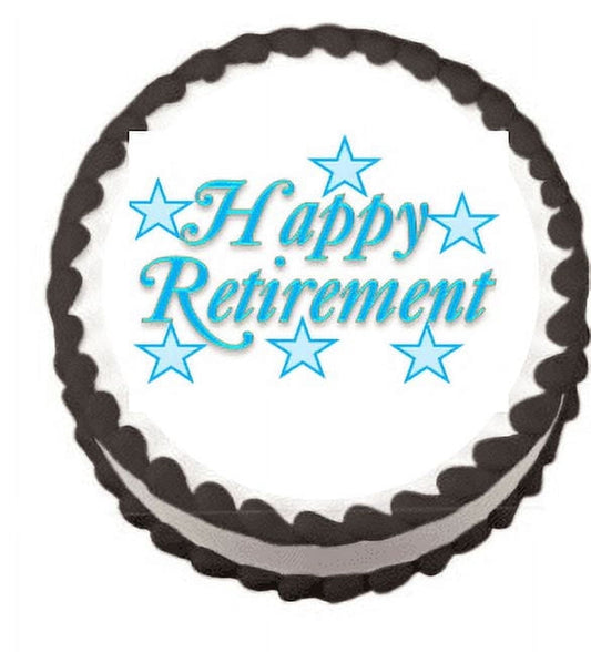 Happy Retirement Stars Edible Frosting Sheet Photo Image Cake Topper