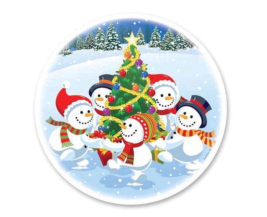 Happy snowmen Edible Image Icing Cake Topper for Quarter Sheet Cake, by TNCT