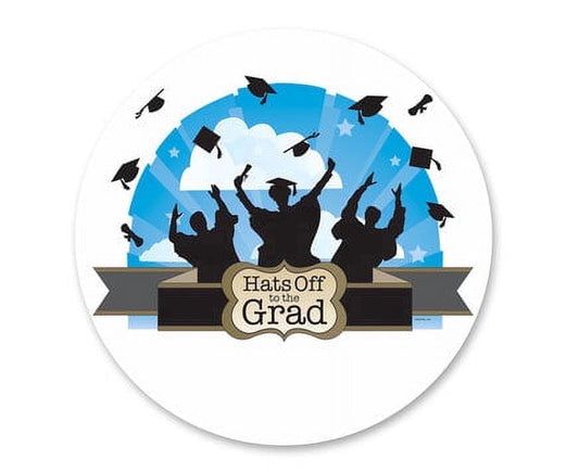 Hats Off Graduation Edible Image Icing Cake Topper for Quarter Sheet Cake, by Tnct.